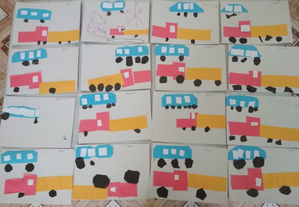 Аппликация автобус в подготовительной группе