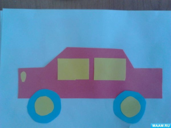 Аппликация машина в средней группе