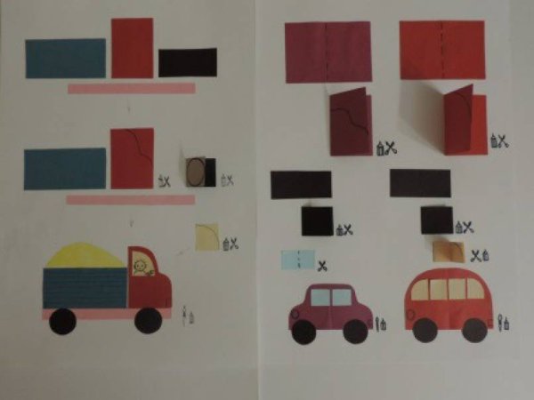 Аппликация машина старшая группа