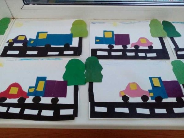 Аппликация транспорт в подготовительной группе