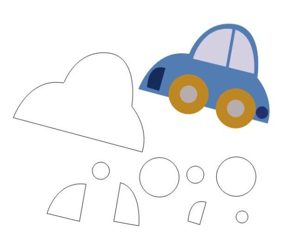 Аппликация машина для малышей