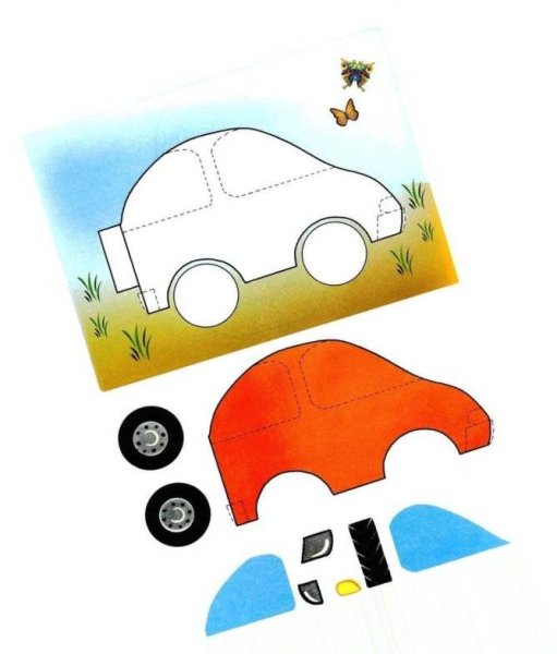 Аппликация машина для малышей