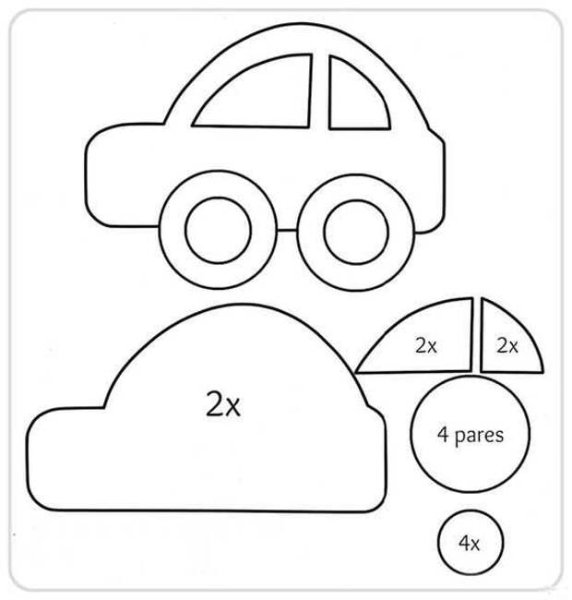 Машинка из фетра выкройка