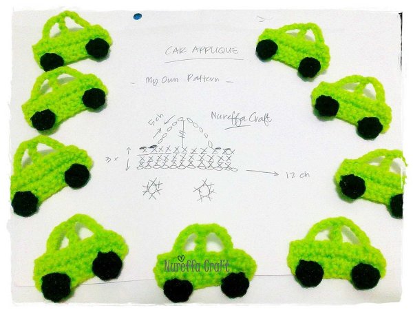 Вязаные аппликации крючком машинки