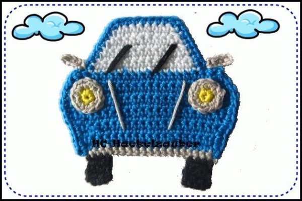 Аппликация машинка крючком