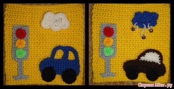 Аппликация машинка крючком