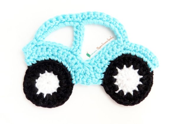 Аппликация машинка крючком