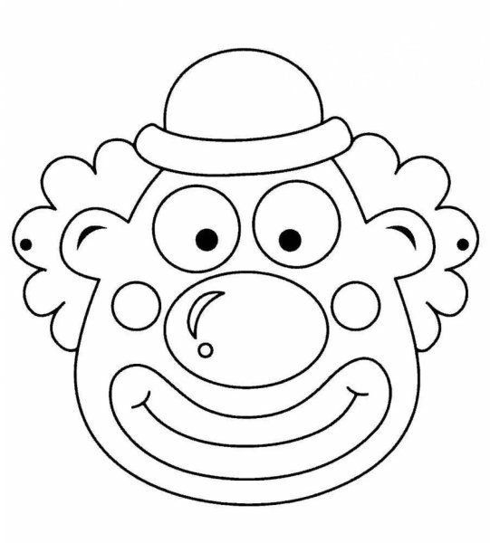 Лицо клоуна раскраска