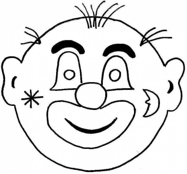 Маска клоун раскраска для детей