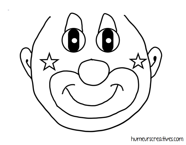 Трафарет лица клоуна для детей
