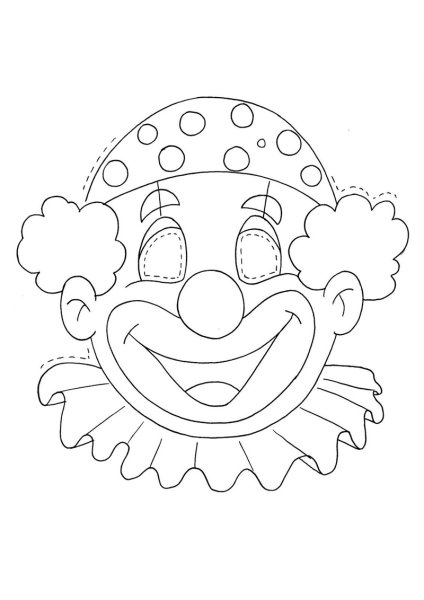Лицо клоуна раскраска