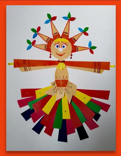 Аппликация кукла Масленица