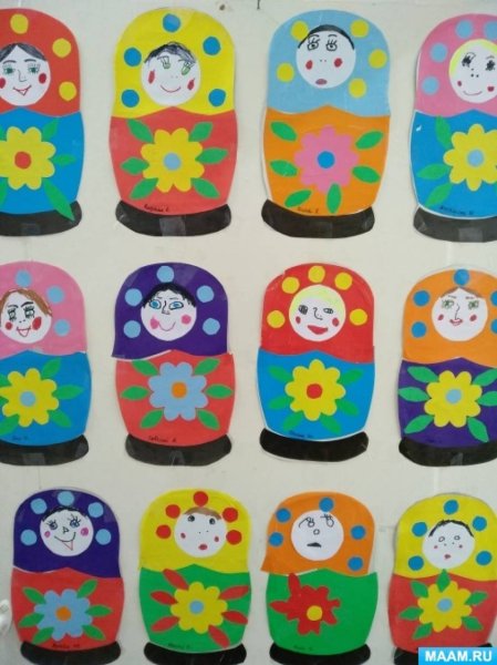 Матрешка аппликация для детей
