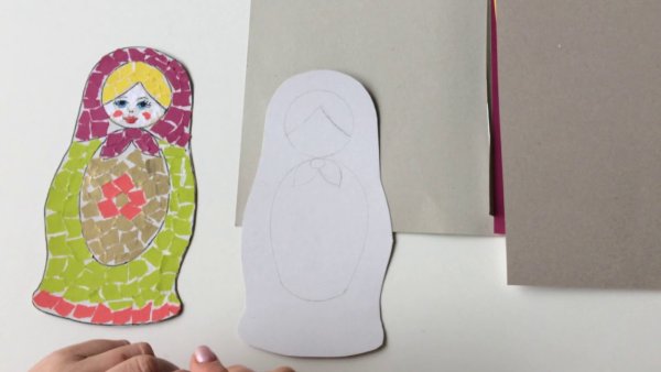 Аппликация Матрешка в подготовительной группе