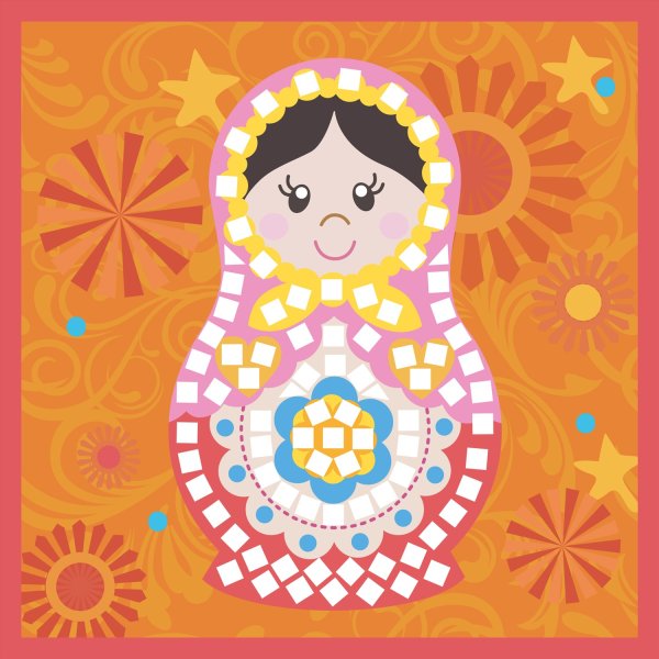 Аппликация русская Матрешка