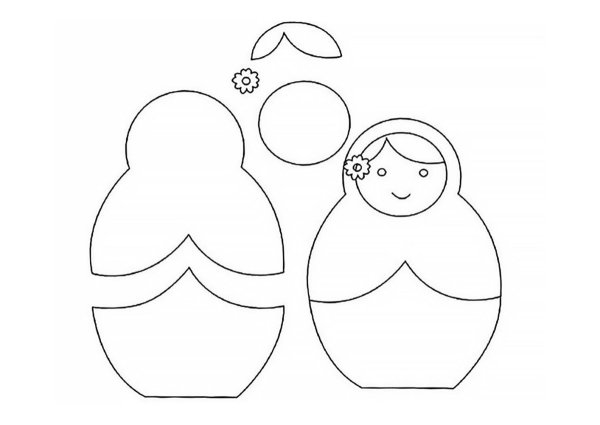 Матрёшка шаблон для аппликации