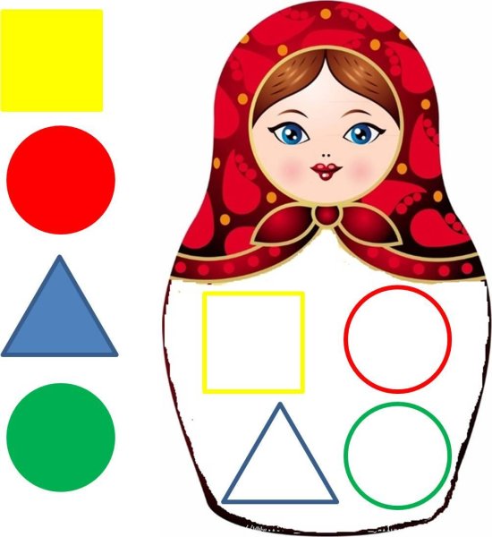 Аппликация Матрешка в младшей группе