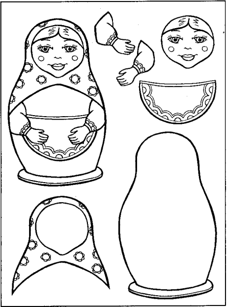 Раскраска Матрешка