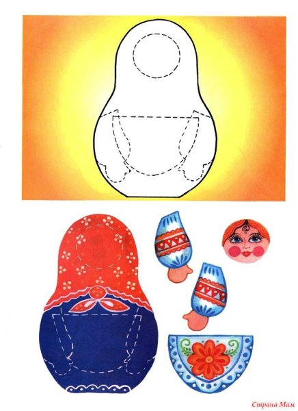 Трафарет Матрёшки для аппликации