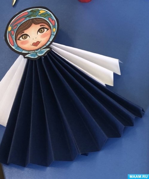 Кукла из гармошки бумажной