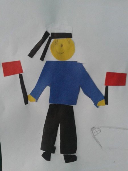 Аппликация матрос с сигнальными флажками старшая группа Комарова