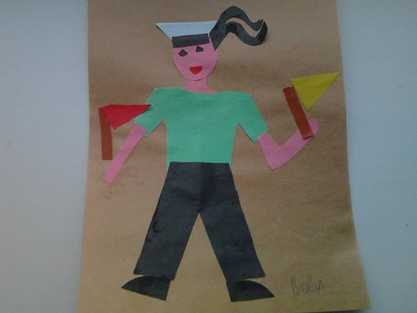 Аппликация профессии старшая группа