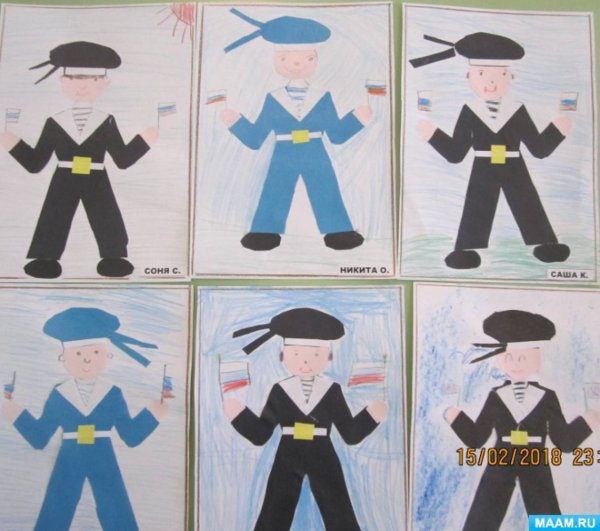 Аппликация в подготовительной группе Морячок