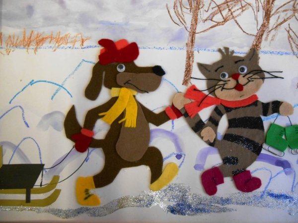 Поделка зима в Простоквашино