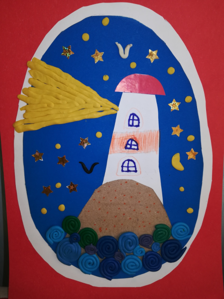 Аппликация Маяк в старшей группе