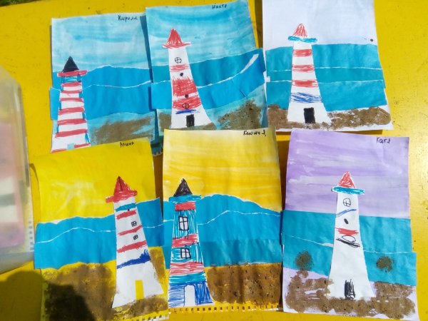 Аппликация Маяк в старшей группе