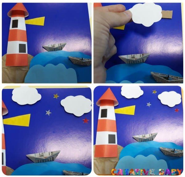 Маяк аппликация для детей