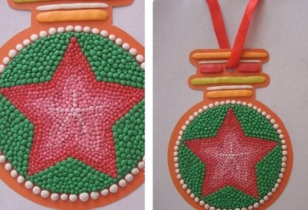 Аппликация медаль на 23 февраля