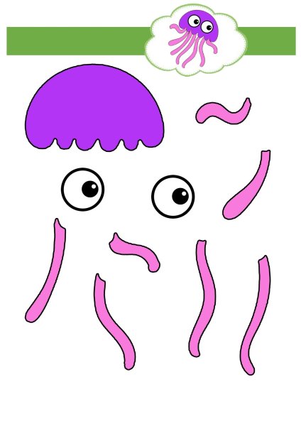 Аппликация медуза для детей