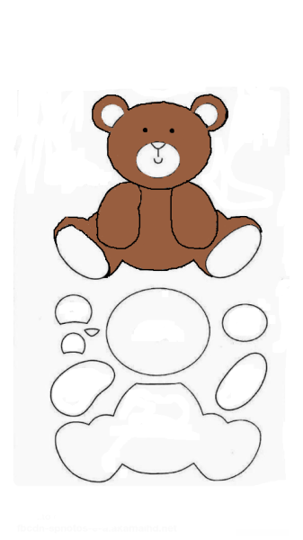 Шаблон медвежонка для аппликации