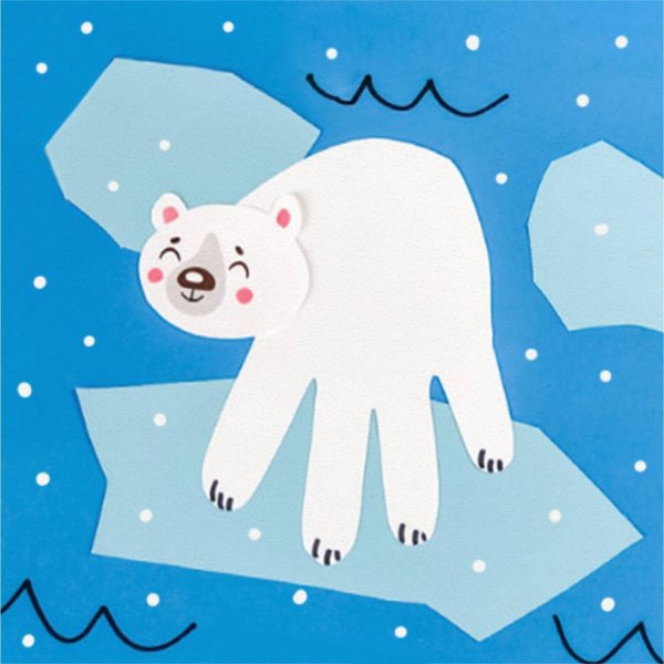 Аппликация животных из ладошек