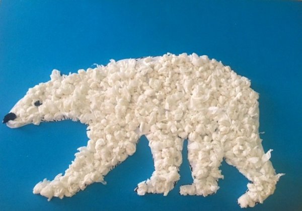 Аппликация белый медведь