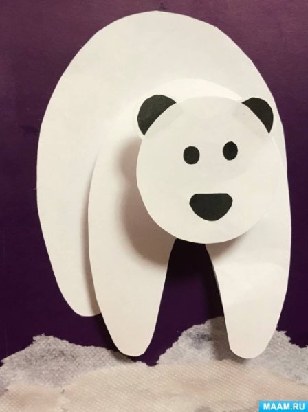 Объемный медведь из бумаги