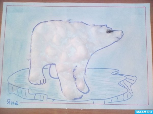Аппликация белый медведь в старшей группе
