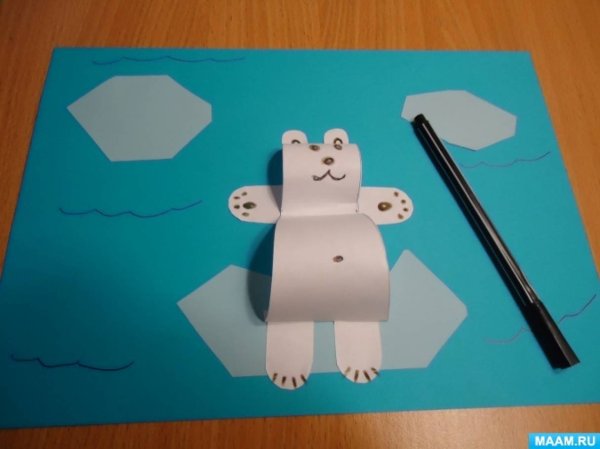 Аппликация белый медведь