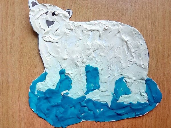 Аппликация белый медведь