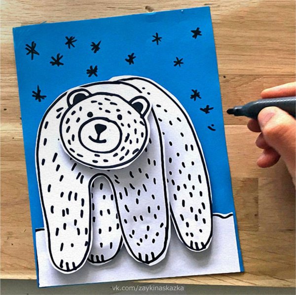 Объемная аппликация медведь