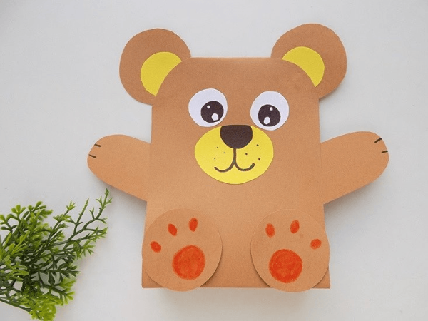 Медвежонок из цветной бумаги