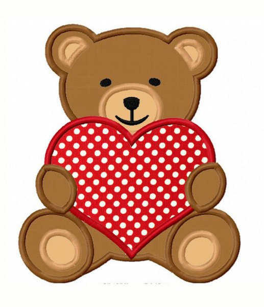 Мишка с сердечком аппликация