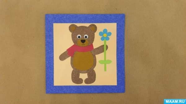 Аппликация мишка в детском саду