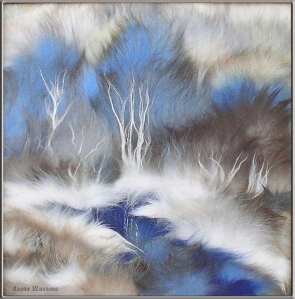 Аппликация из меха