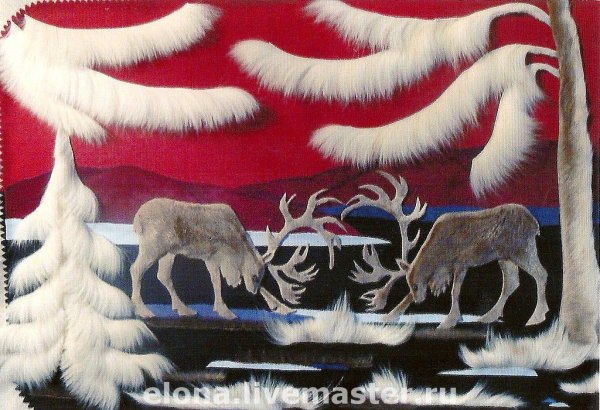 Панно из меха оленя