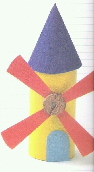 Конструирование мельница из бумаги