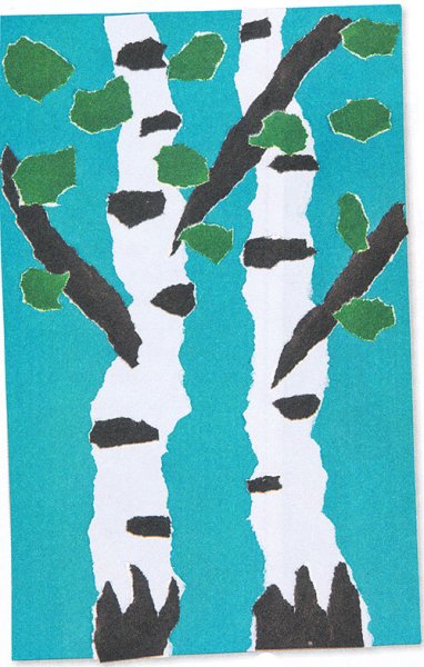 Берёзовая роща Обрывная аппликация