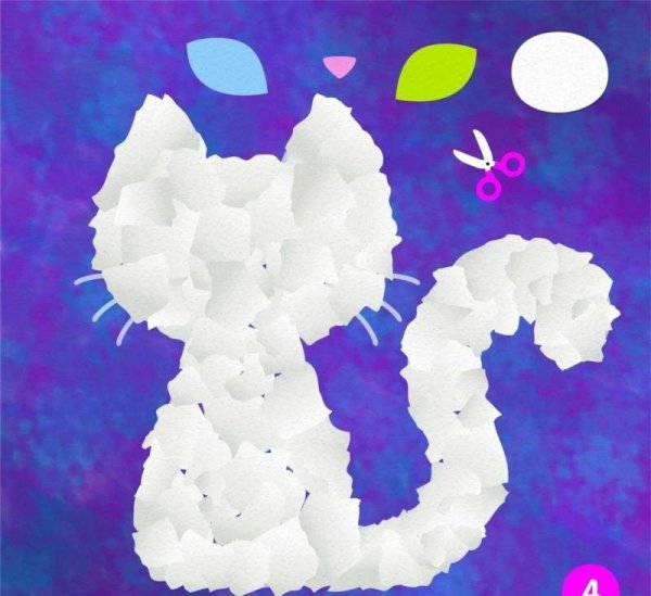 Аппликация из отрывной бумаги