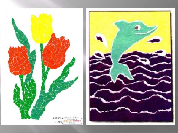 Аппликация из обрывной бумаги